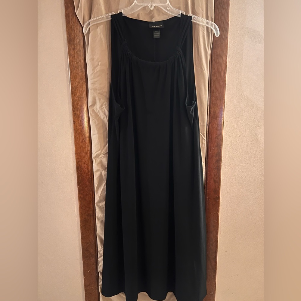 Lane Bryant. 22/24. Ploy/8% spandex LBD. Little Black dress. Rolled neck collar.